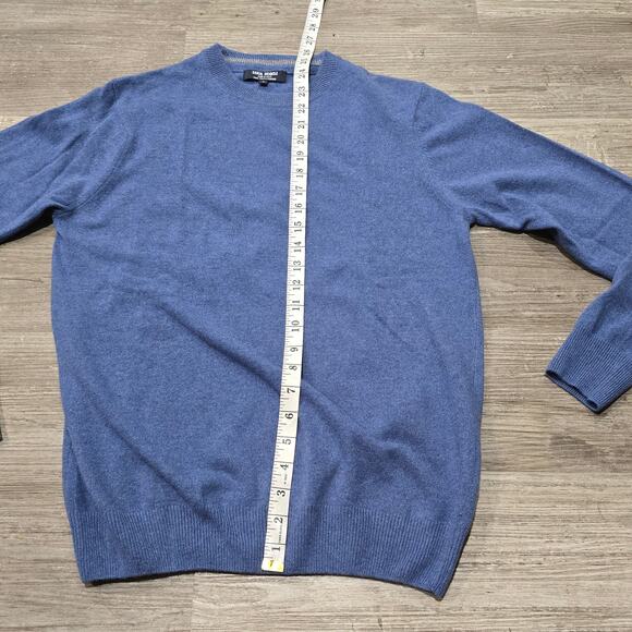 Luca Nobili Blue 100% Italian Cashmere Pullover Crewneck Lightweight Sweater - Picture 7 of 8
